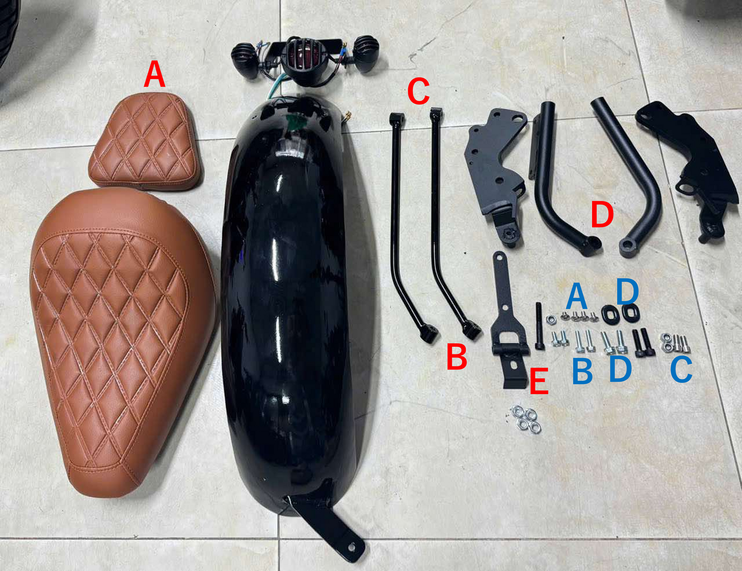 PHAN VP-007 Rebel 250/300/500 Retractable passenger brown sheet & Rear Fender set ver.2　